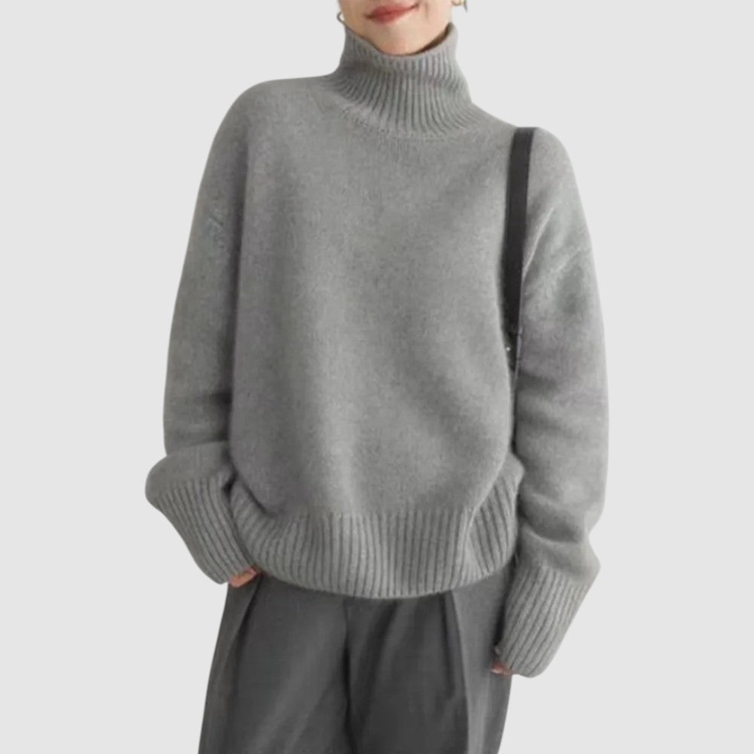 Isa | Hoher Kaschmirkragen-Pullover