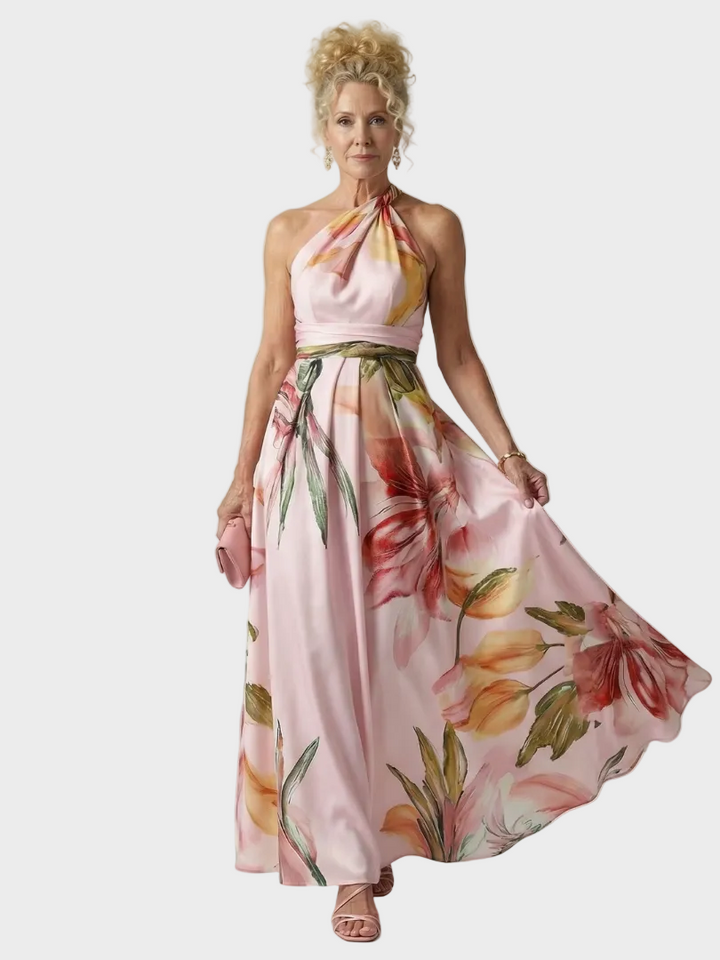 Emilia | Maxikleid mit Neckholder und Blumendruck