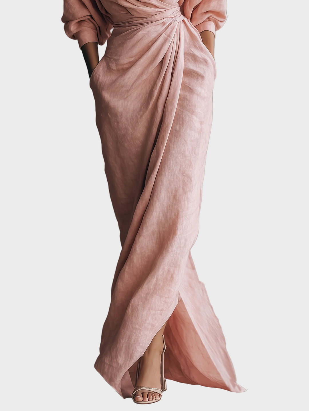 Livia | Leinen-Maxikleid mit V-Ausschnitt