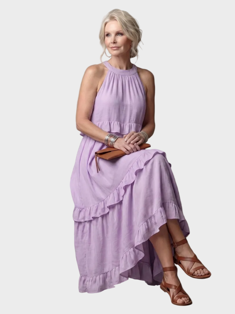 Katia | Maxikleid mit Neckholder und Volants