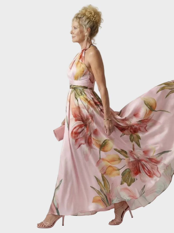Emilia | Maxikleid mit Neckholder und Blumendruck