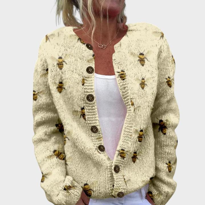 Bianca | Herbstlicher Blumen-Cardigan