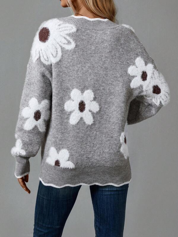 Belinha | Elegante Bluse mit Herzausschnitt und Blumenmuster