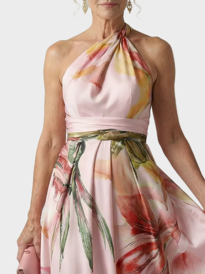 Emilia | Maxikleid mit Neckholder und Blumendruck