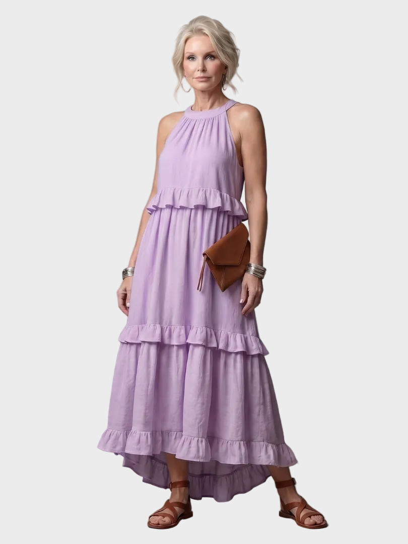 Katia | Maxikleid mit Neckholder und Volants