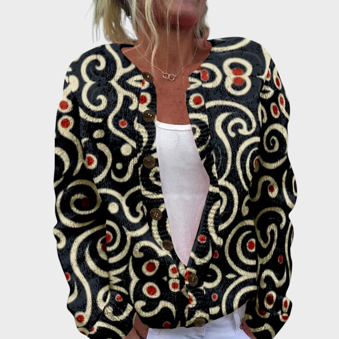 Gabriela | Herbstlicher Blumen-Cardigan