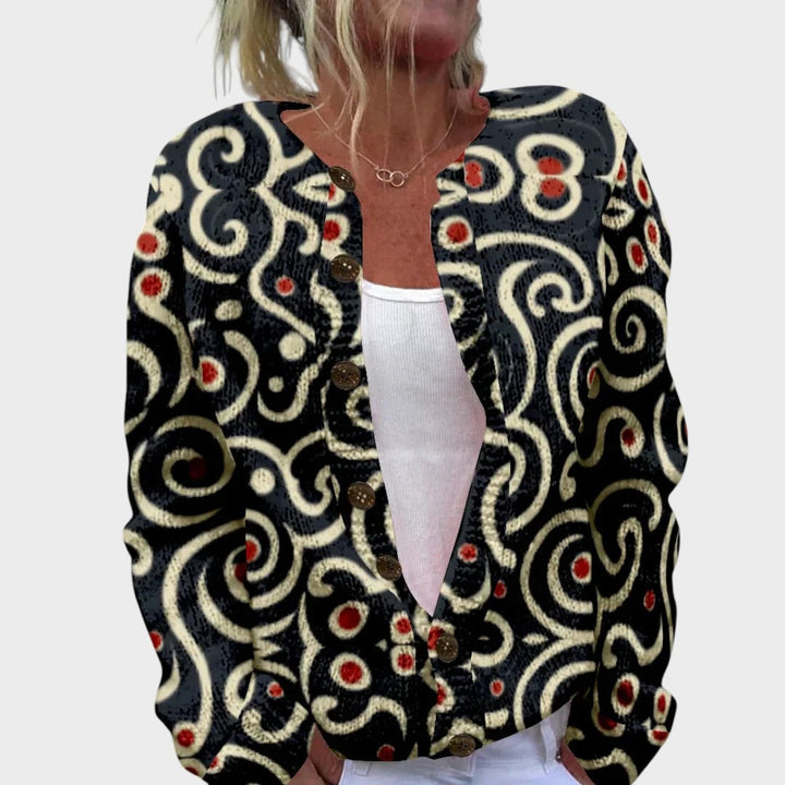 Gabriela | Herbstlicher Blumen-Cardigan