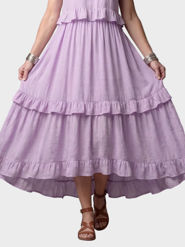 Katia | Maxikleid mit Neckholder und Volants