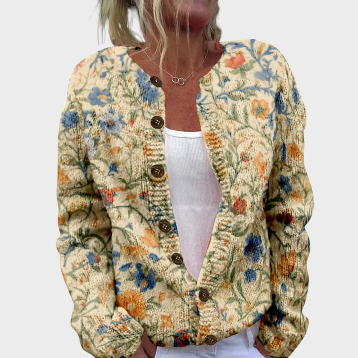 Cláudia | Herbstlicher Blumen-Cardigan