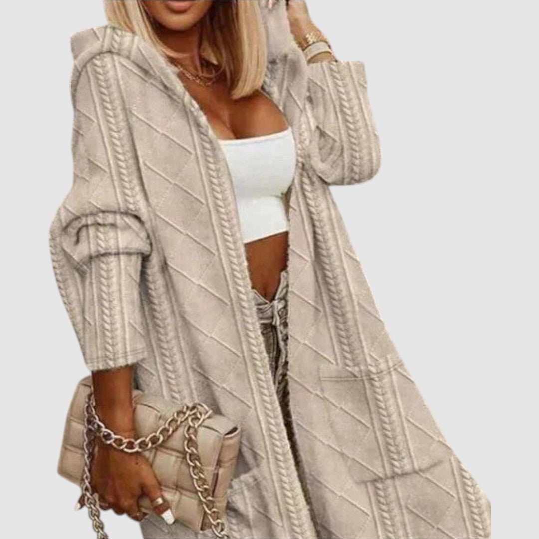 Lucie | Langer Cardigan mit Kapuze