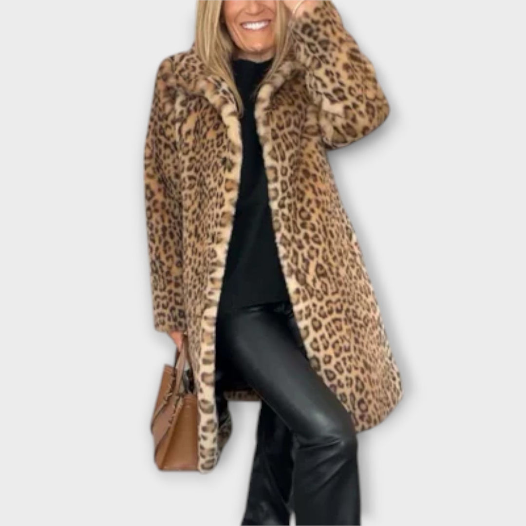 Amara - Mantel mit Leopardenmuster