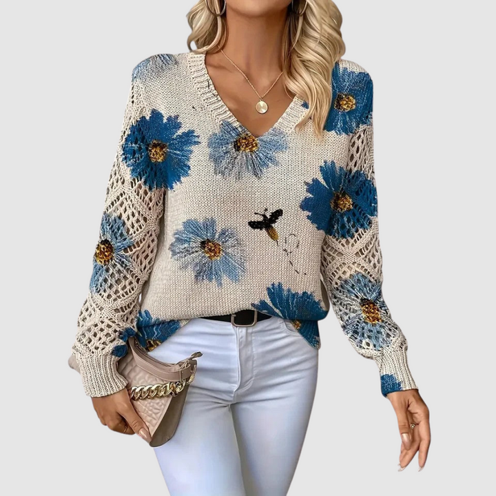 Meda | Eleganter Pullover mit Blumenmuster