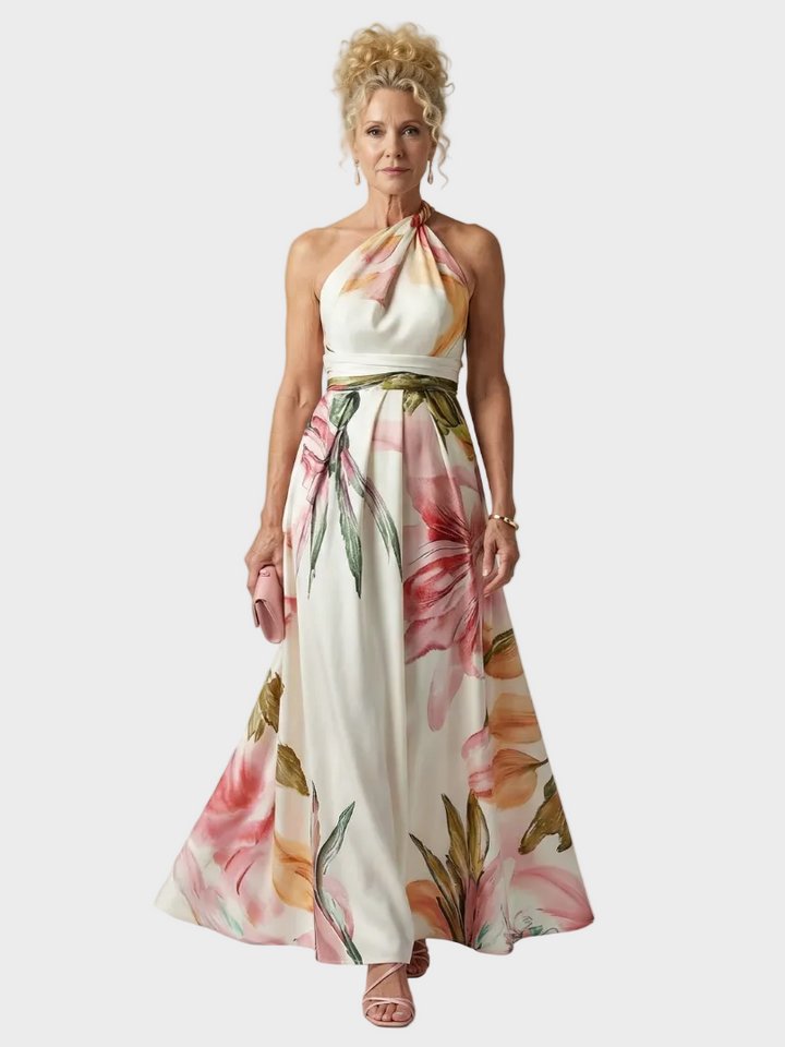 Emilia | Maxikleid mit Neckholder und Blumendruck