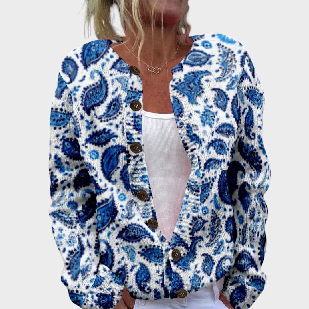 Maria | Herbstlicher Blumen-Cardigan