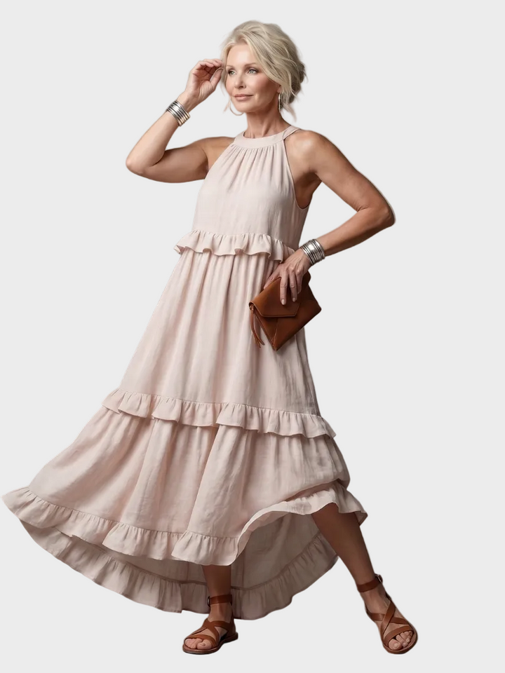 Katia | Maxikleid mit Neckholder und Volants