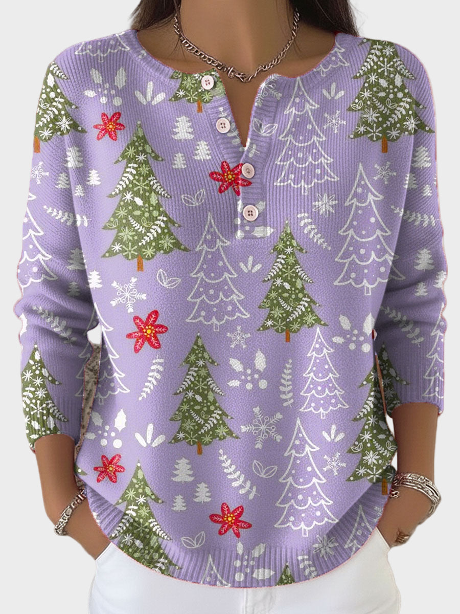 Iris | Weihnachtspullover mit Knöpfen