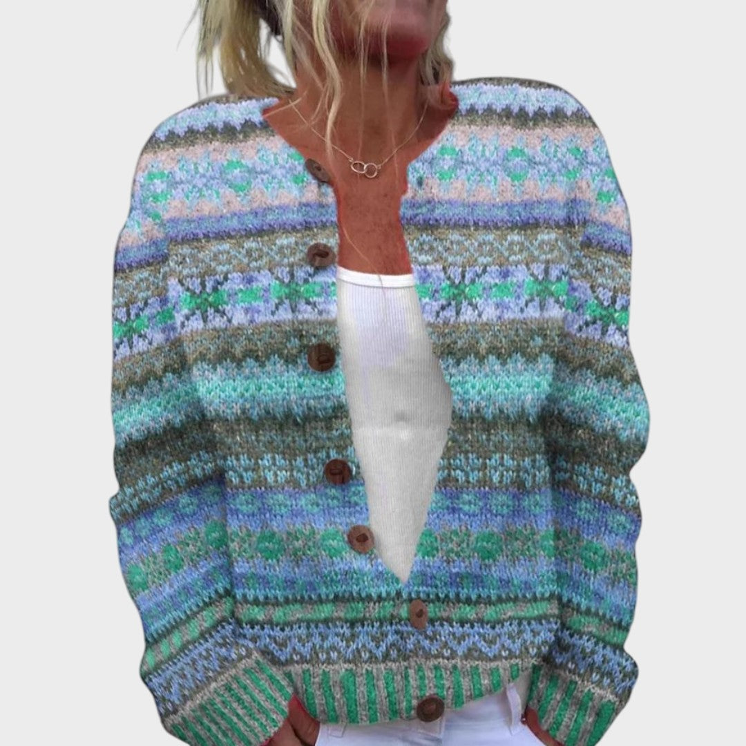 Isabel | Herbstlicher Blumen-Cardigan