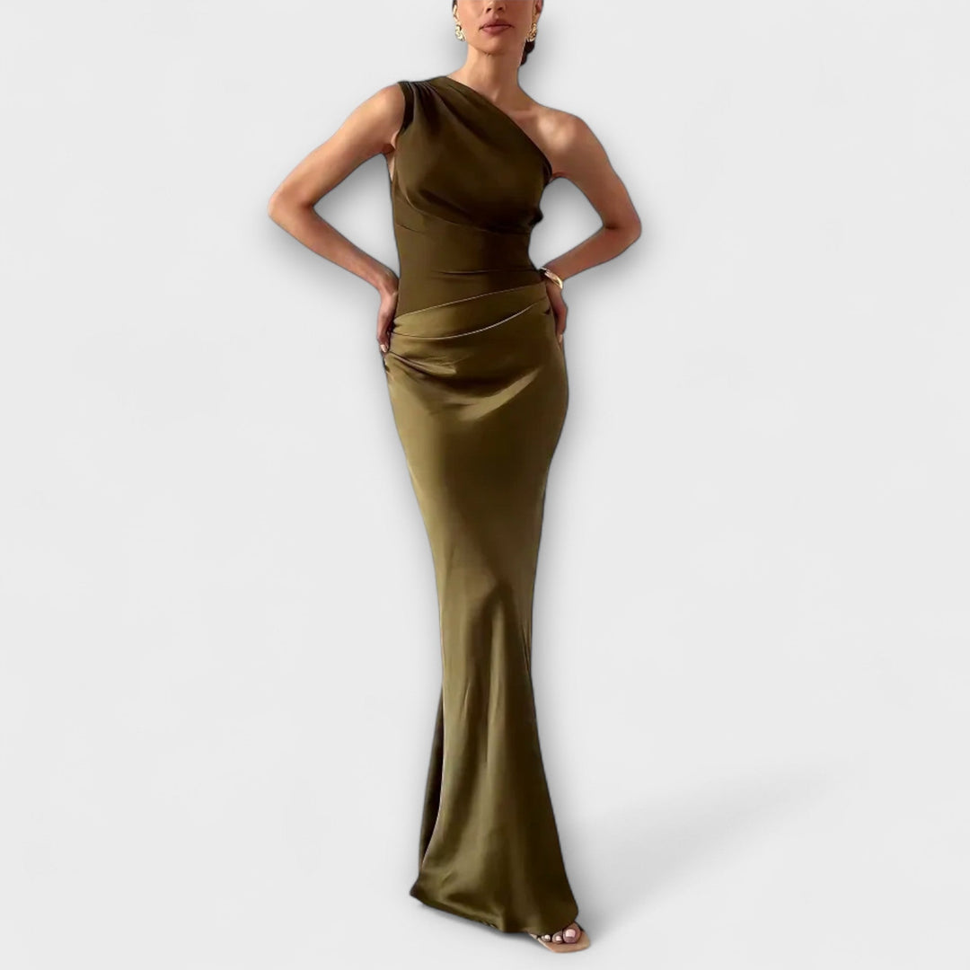 Elena | Elegantes Maxikleid mit One-Shoulder-Ausschnitt