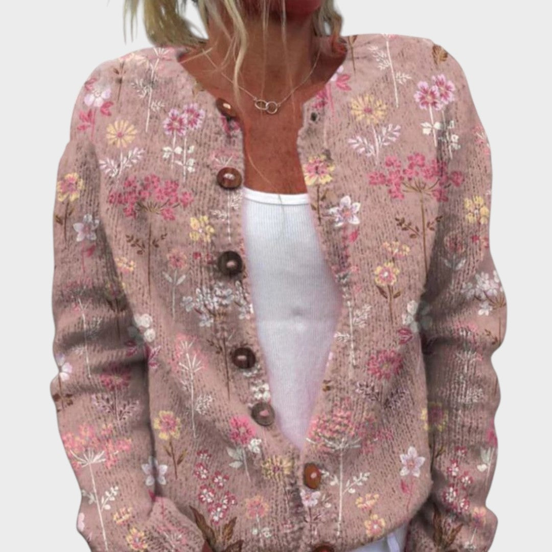 Raquel | Herbstlicher Blumen-Cardigan