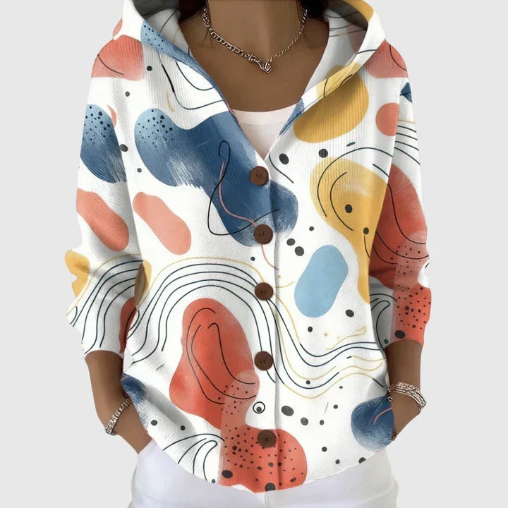 Malwine | Bequemer Cardigan mit Kapuze aus Strick