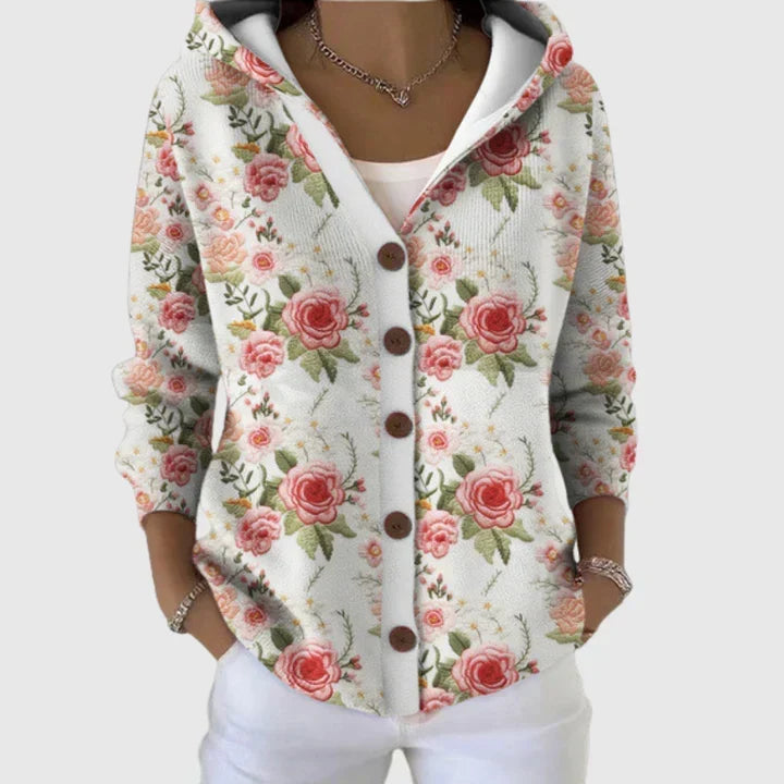 Lorena | Bequemer Cardigan mit Kapuze aus Strick