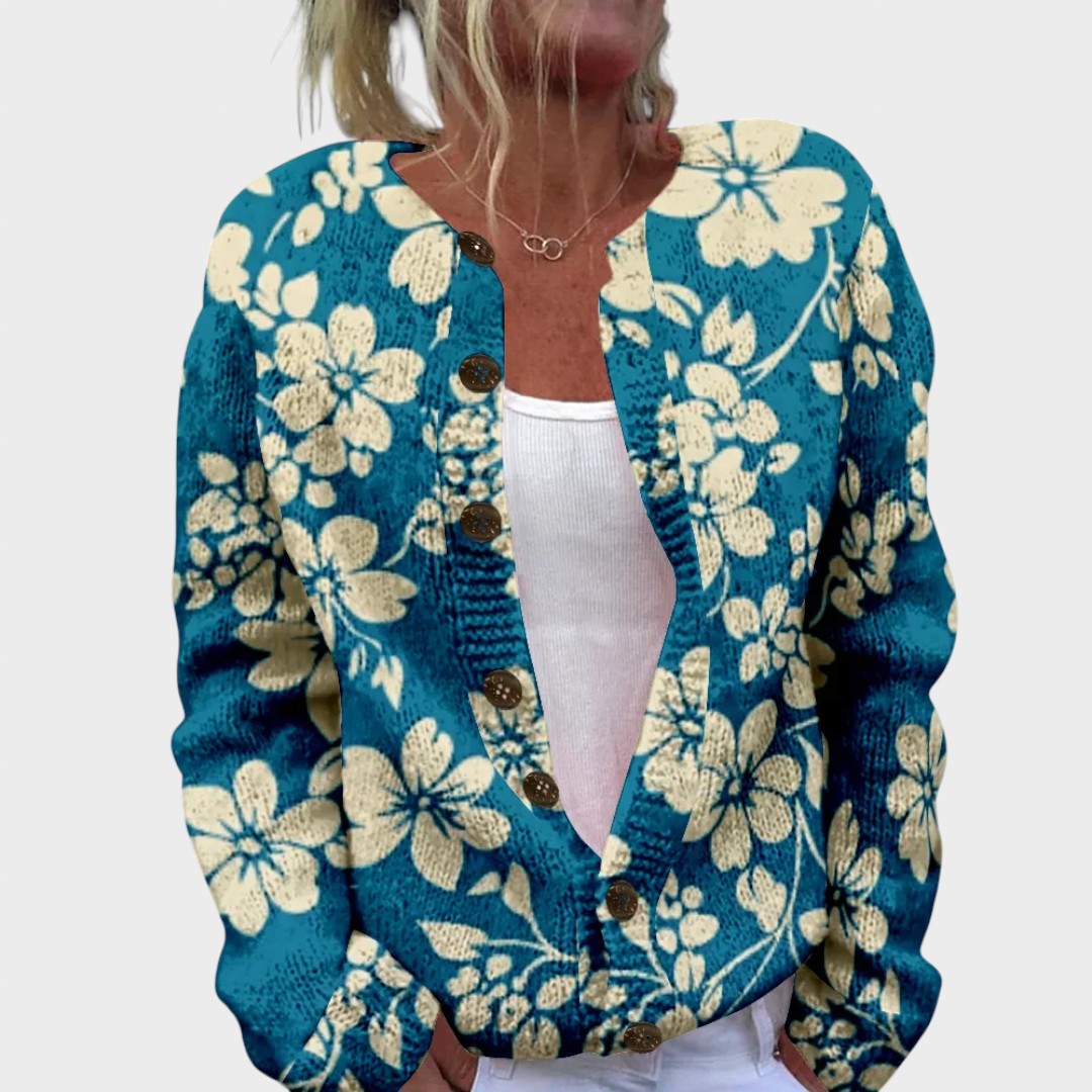 Mariana | Herbstlicher Blumen-Cardigan