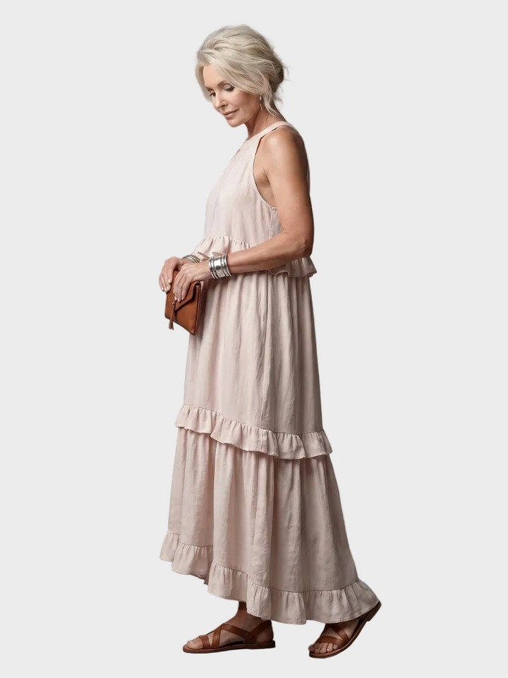 Katia | Maxikleid mit Neckholder und Volants