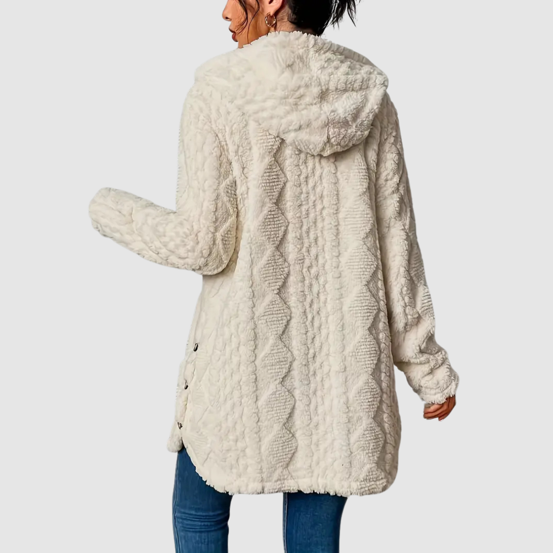 Štěpánka | Plüsch-Cardigan mit Kapuze