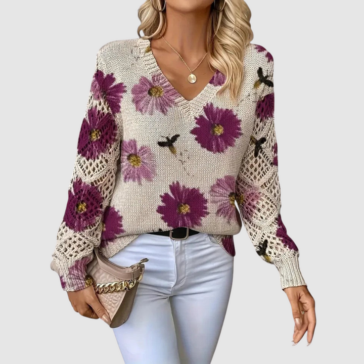 Meda | Eleganter Pullover mit Blumenmuster