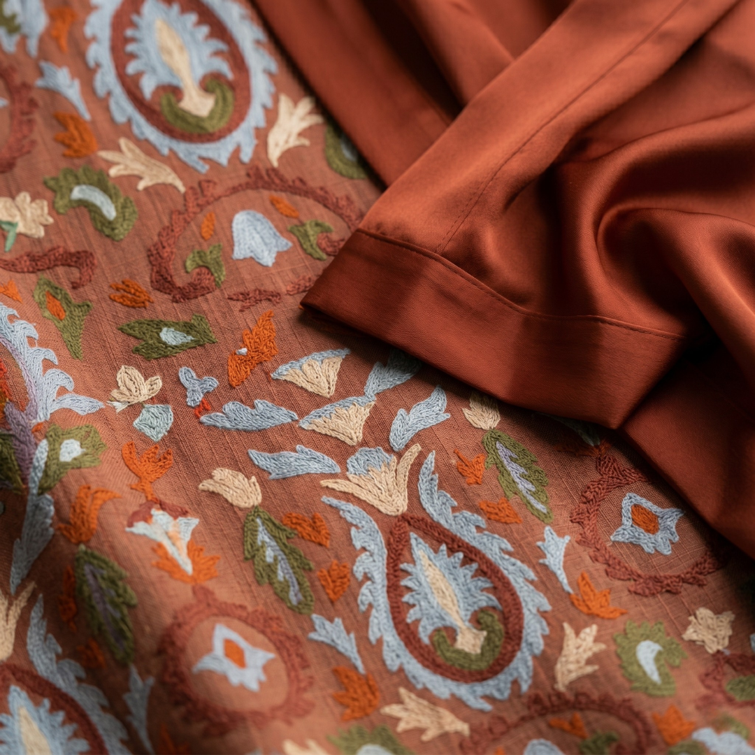 Daniela | Langes Kleid mit Blumenmuster und passender Weste