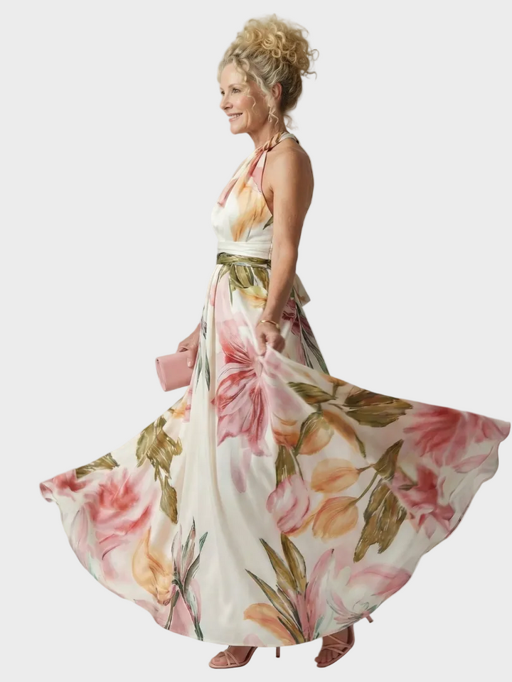 Emilia | Maxikleid mit Neckholder und Blumendruck