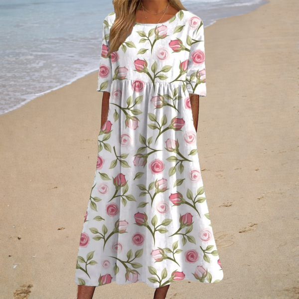 Langes, fliessend-elegantes und bequemes Kleid