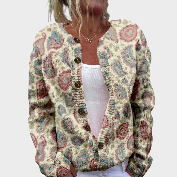 Lara | Herbstlicher Blumen-Cardigan