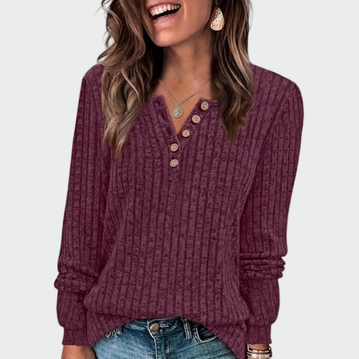 Ema | Strickpullover mit Knöpfen