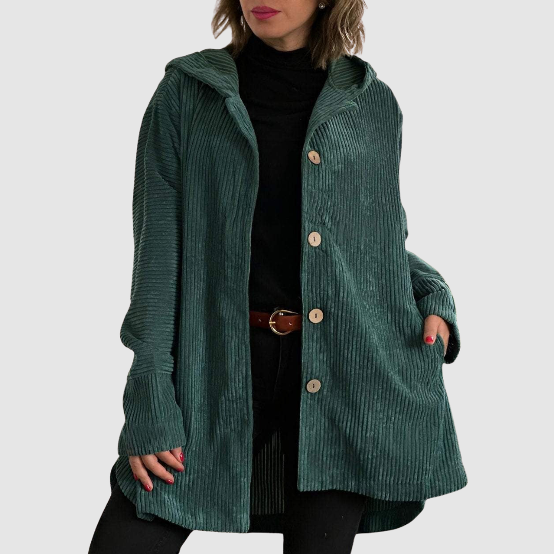 Stella - Bequeme Samtjacke mit Kapuze