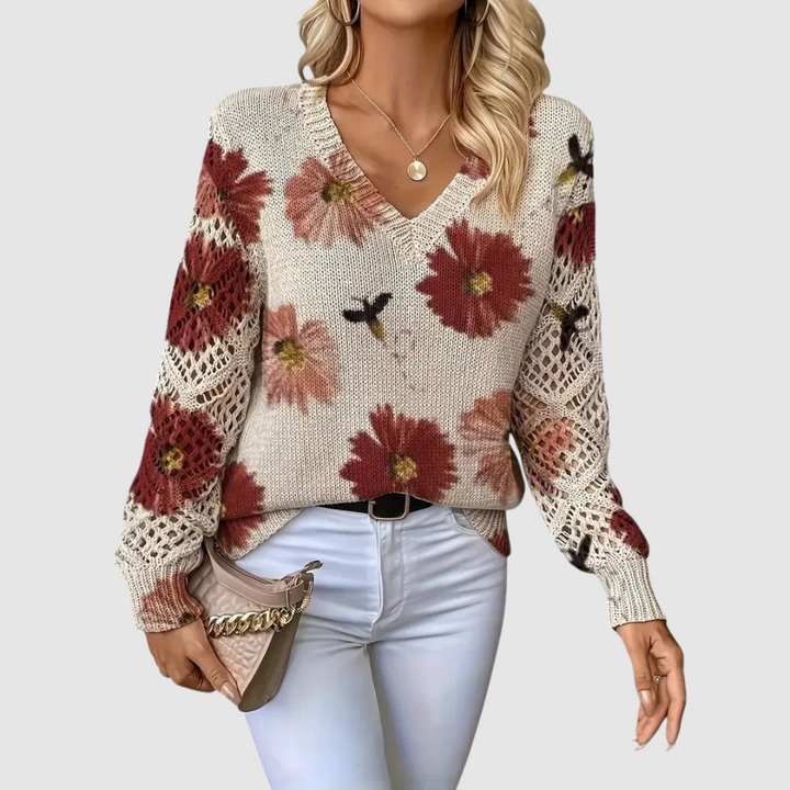 Meda | Eleganter Pullover mit Blumenmuster
