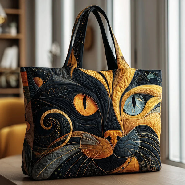 Mystische Katze | Gesteppte Shopper-Tasche