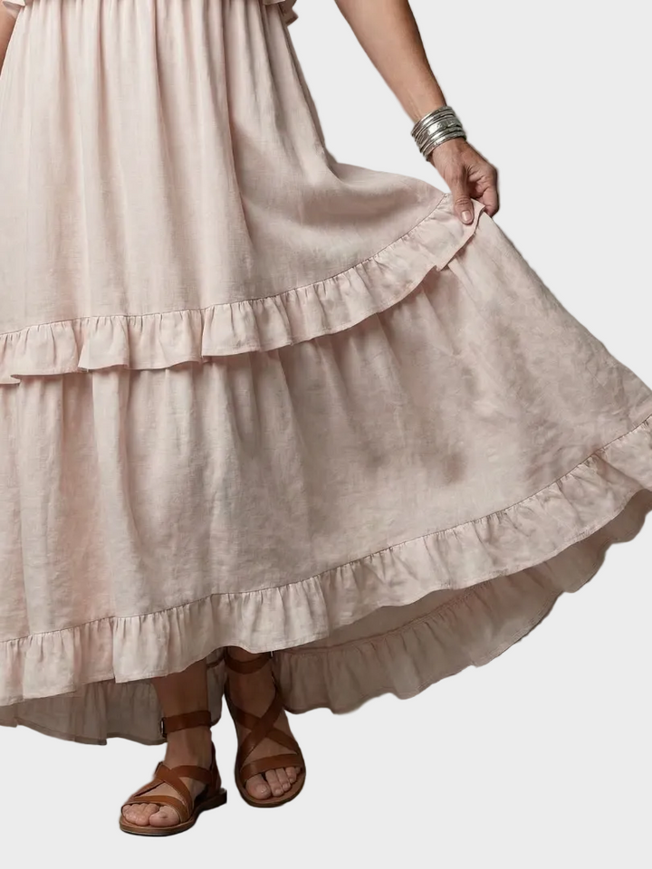 Katia | Maxikleid mit Neckholder und Volants