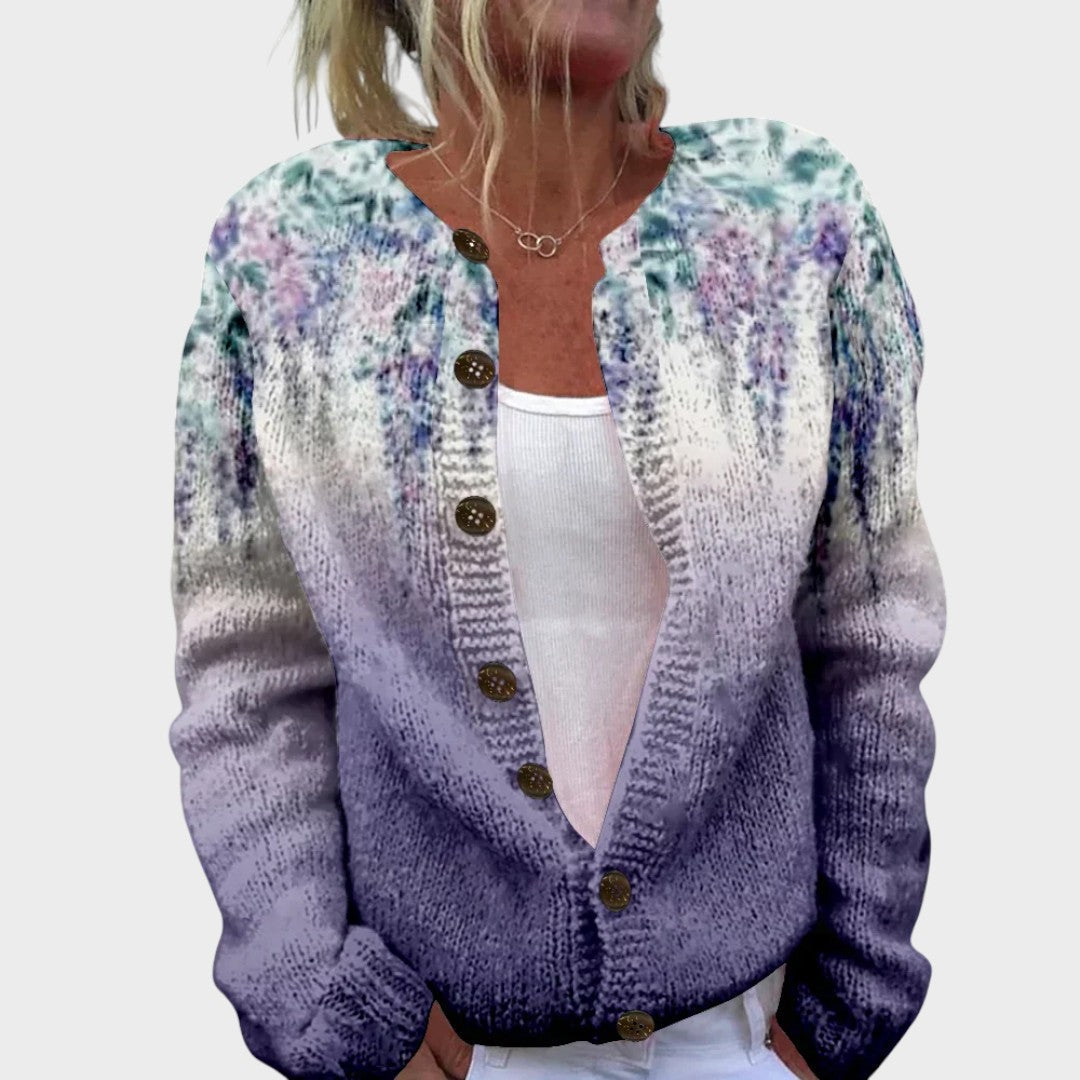 Inês | Herbstlicher Blumen-Cardigan
