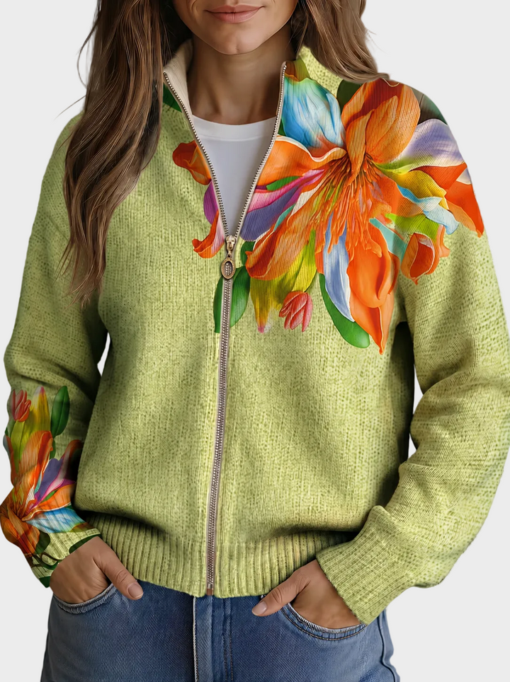 Sidonie | Leuchtender Blumendruck mit tropischer Lilie