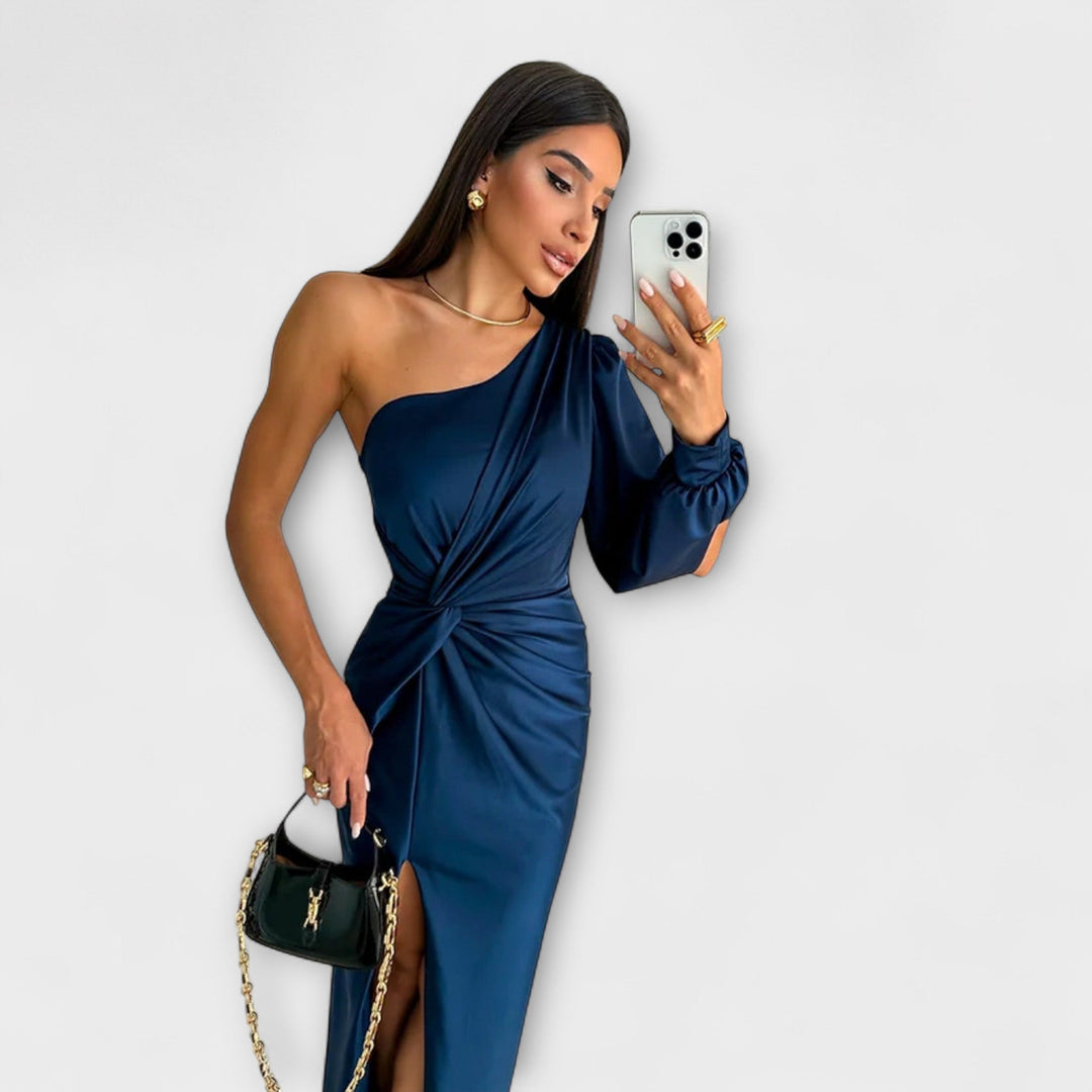 Julie | Strukturiertes Kleid mit raffiniertem Ausschnitt