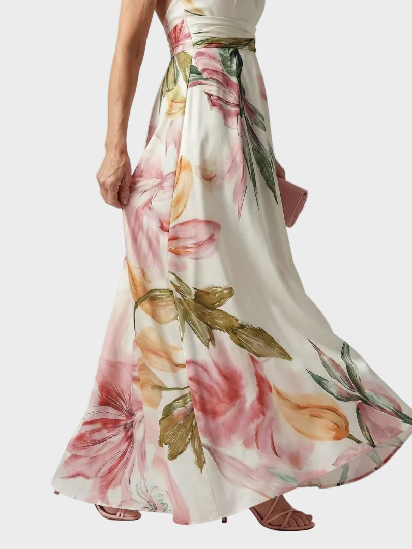 Emilia | Maxikleid mit Neckholder und Blumendruck