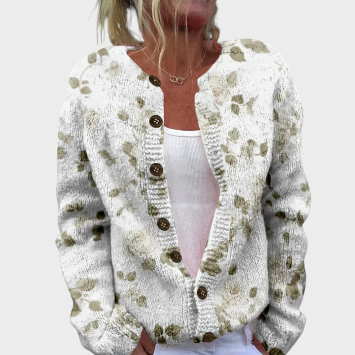 Joana | Herbstlicher Blumen-Cardigan
