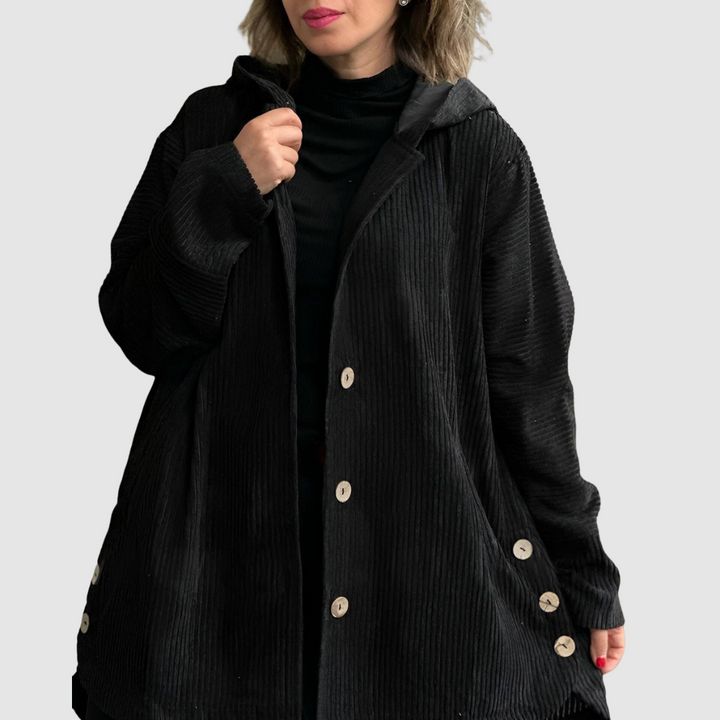 Stella - Bequeme Samtjacke mit Kapuze