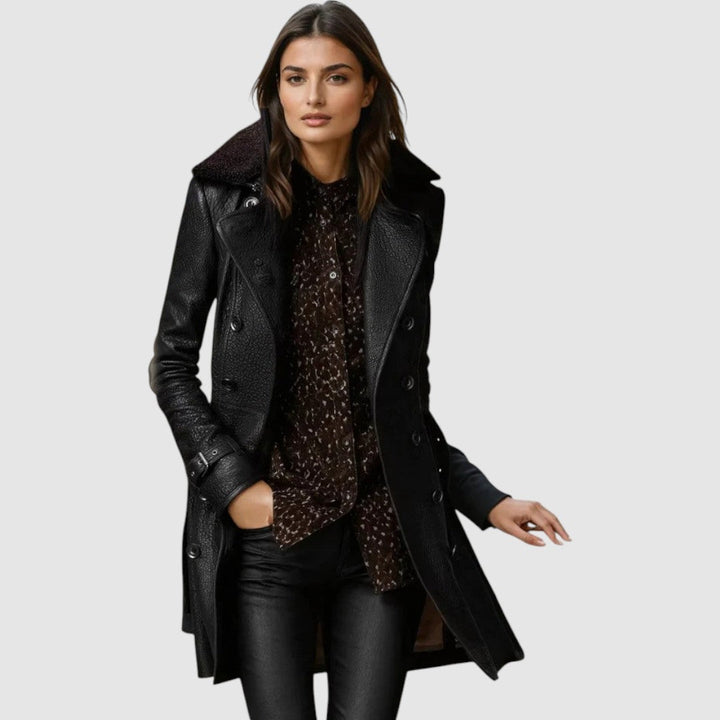 Laura - Eleganter 3/4-Ledermantel