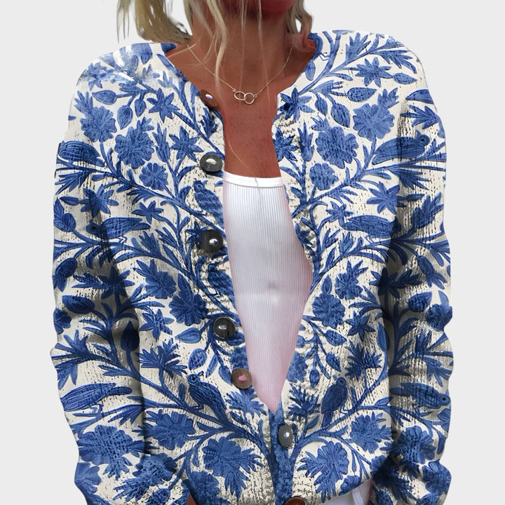 Benedita | Herbstlicher Blumen-Cardigan