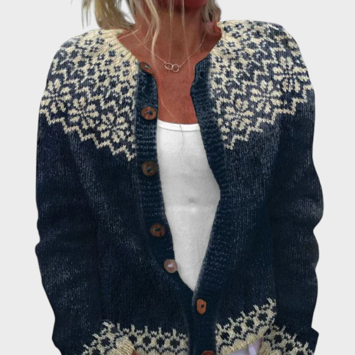 Matilde | Herbstlicher Blumen-Cardigan
