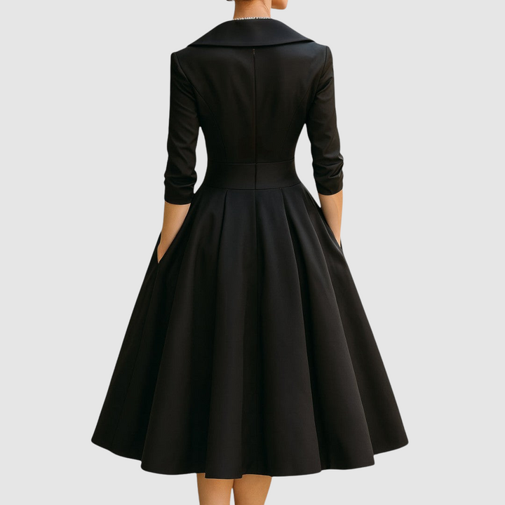 Adela | Midikleid in Wickeloptik mit Kragen