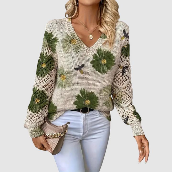 Meda | Eleganter Pullover mit Blumenmuster