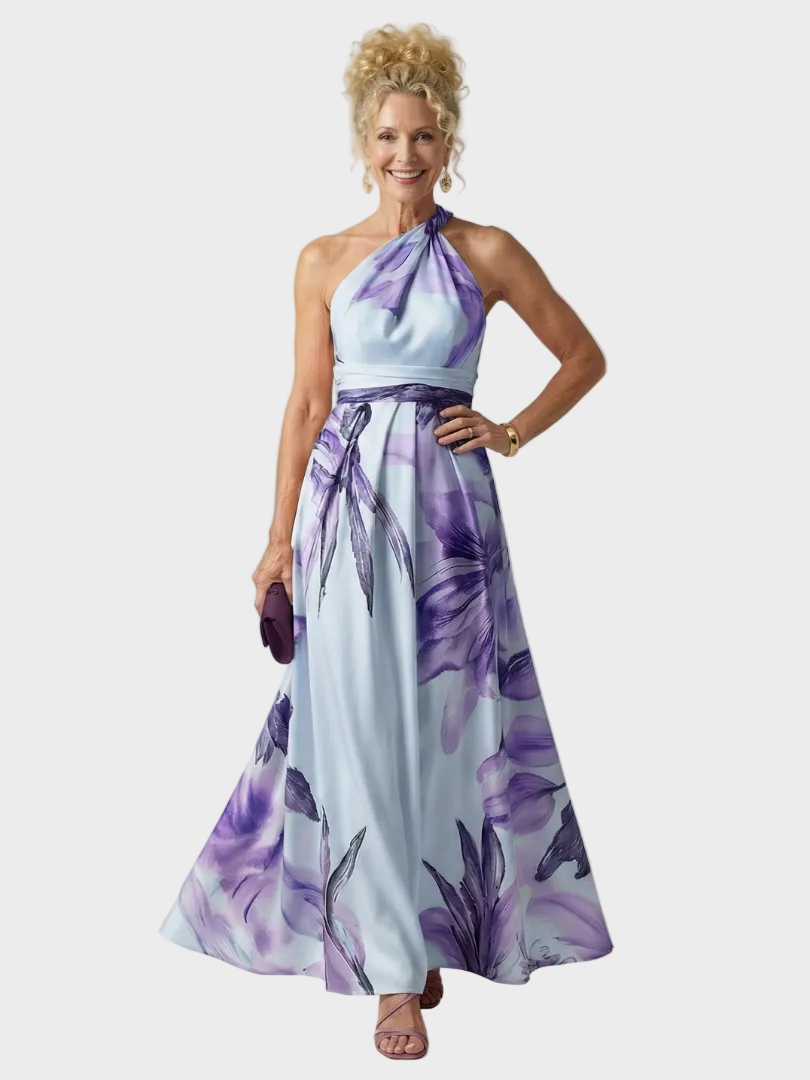 Emilia | Maxikleid mit Neckholder und Blumendruck